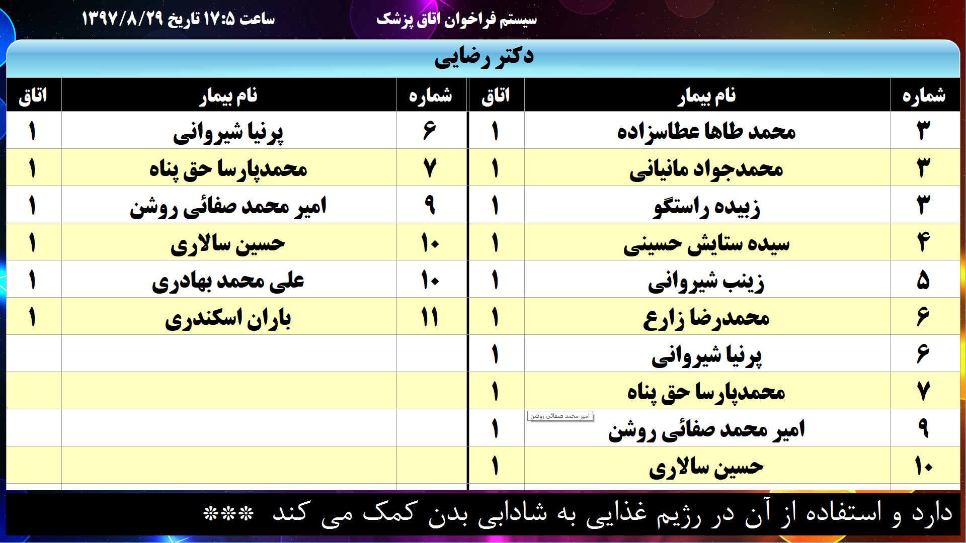 سامانه هوشمند فراخوان بیمار